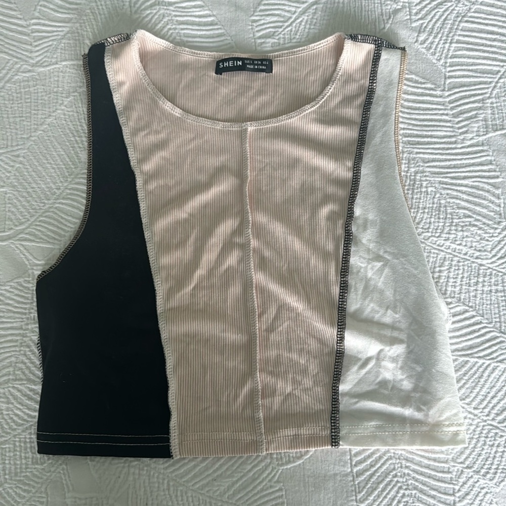 SHEIN Cream Crop Top Sz Small